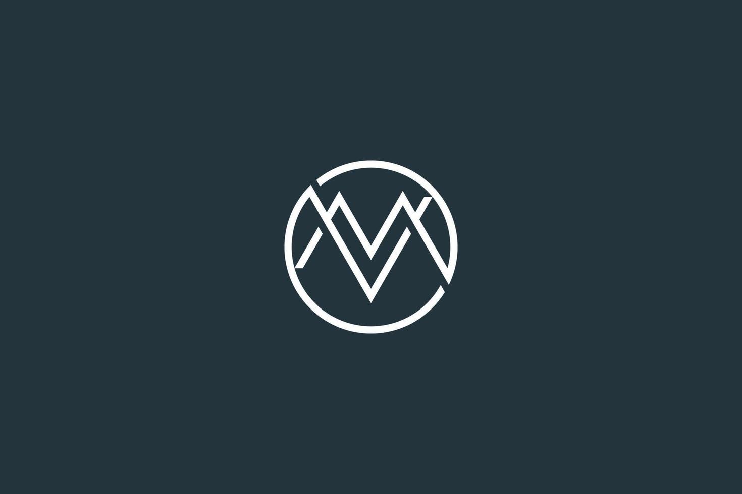 Minimal Letter VM or MV Monogram Logo Design Vector Template