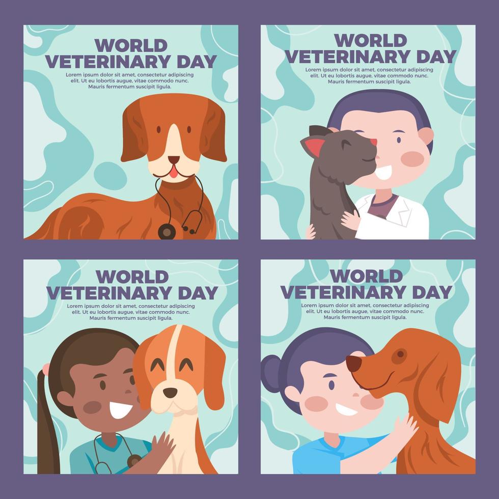 Social Media Story Post for Veterinarians Day vector