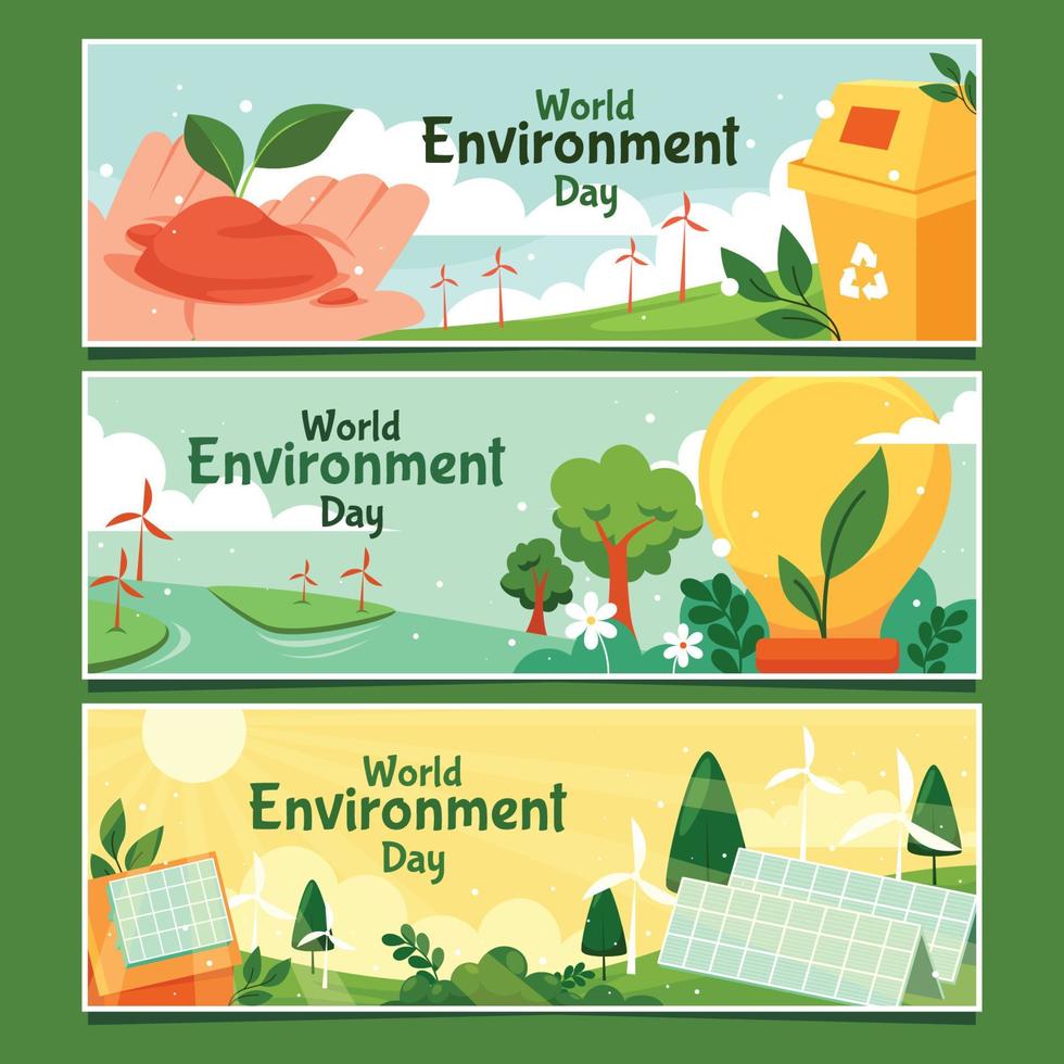 banner del día mundial del medio ambiente vector