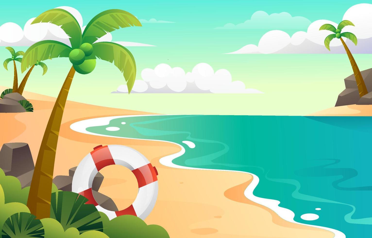 Beach Scenery Background vector