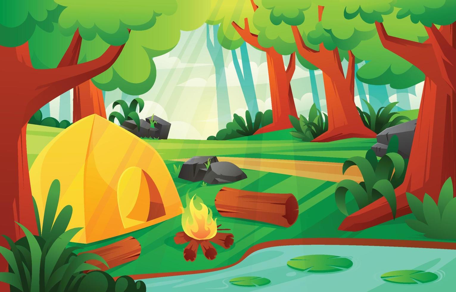 Summer Forest Background vector