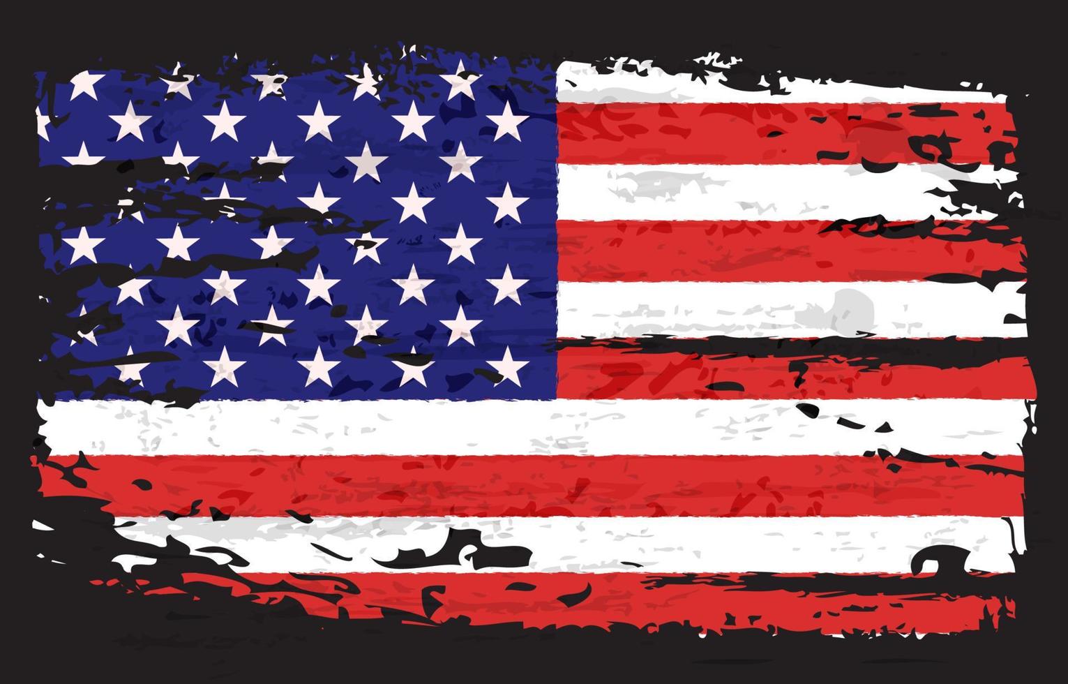 bandera americana angustiada vintage vector