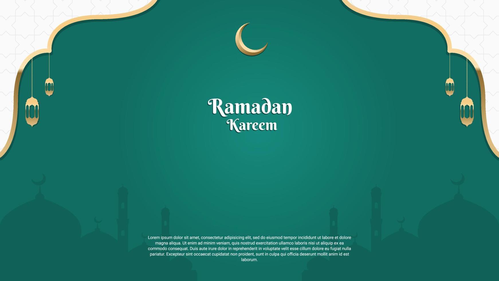 islamic background design with lanterns and mosque, suitable for ramadan vector