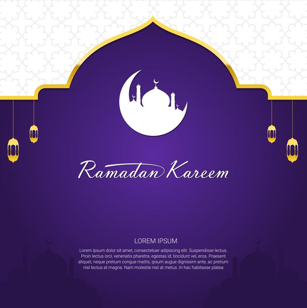diseño de fondo islámico con linternas y mezquita, adecuado para el ramadán vector