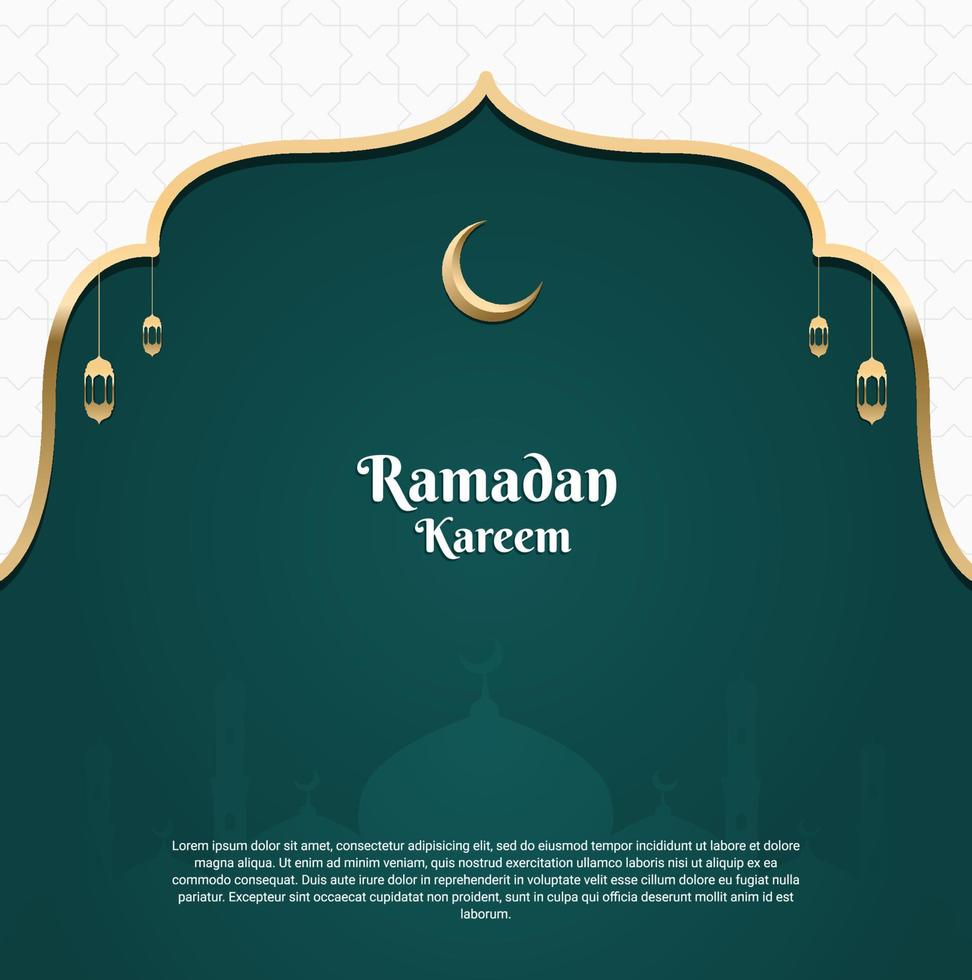 diseño de fondo islámico con linternas y mezquita, adecuado para el ramadán vector