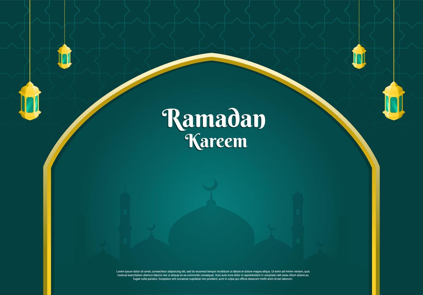 islamic background design with lanterns and mosque, suitable for ramadan vector