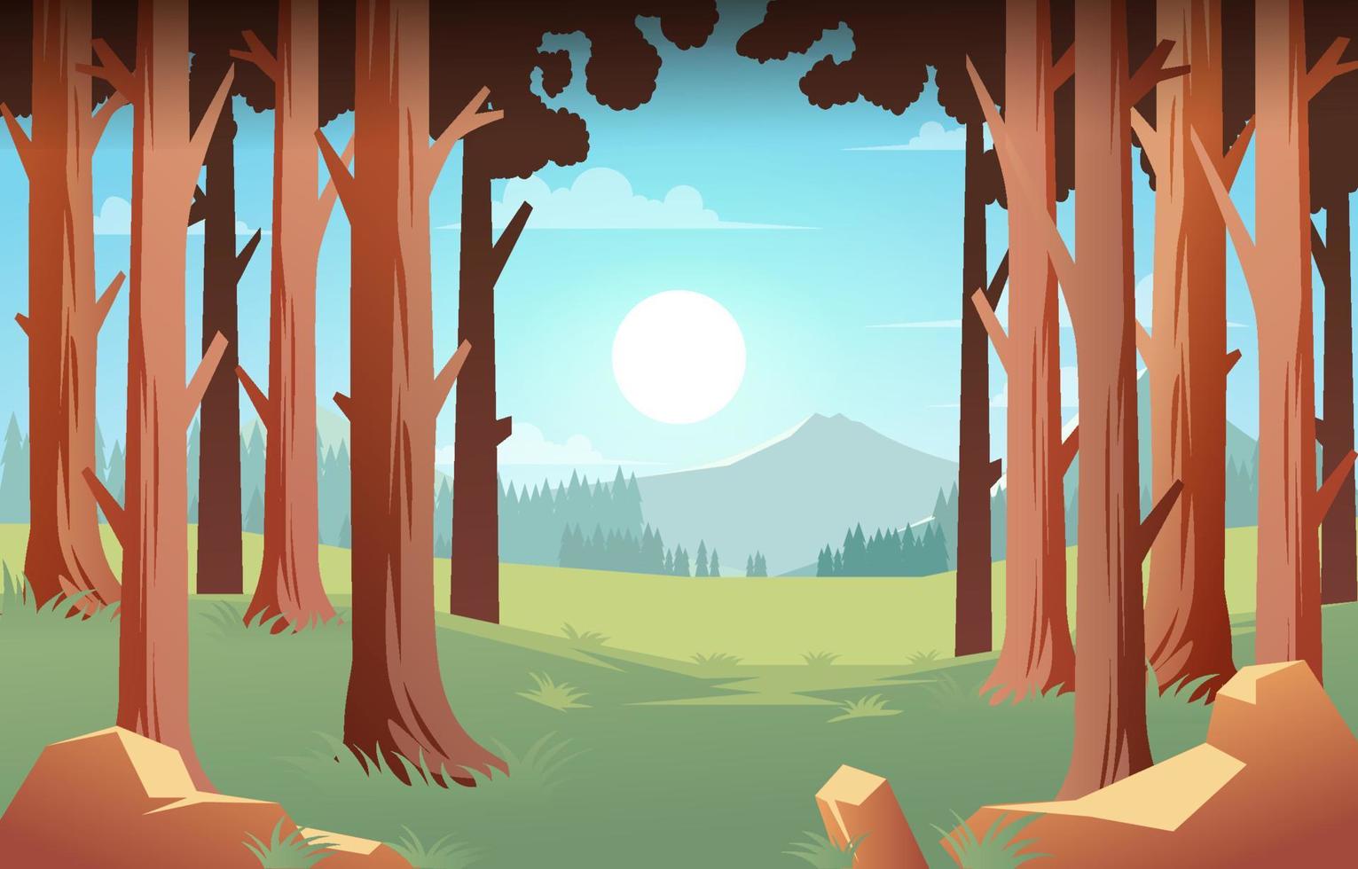 Summer Forest Scenery Background vector