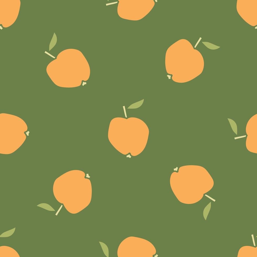 Apple seamless pattern. Fruit background. vector