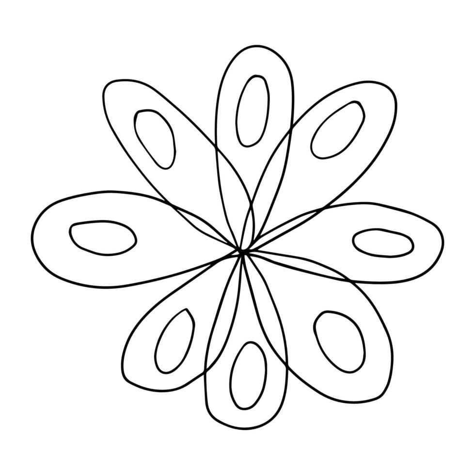 Cute doodle cartoon Daisy flower isolated on white background. Chamomile icon. vector