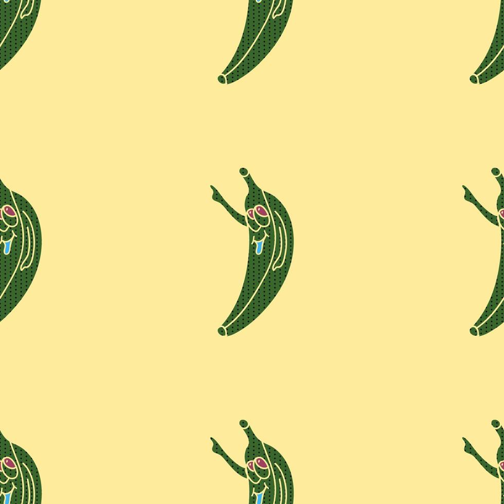 Cartoon cheerful crazy pop art banana pointer on the background vector
