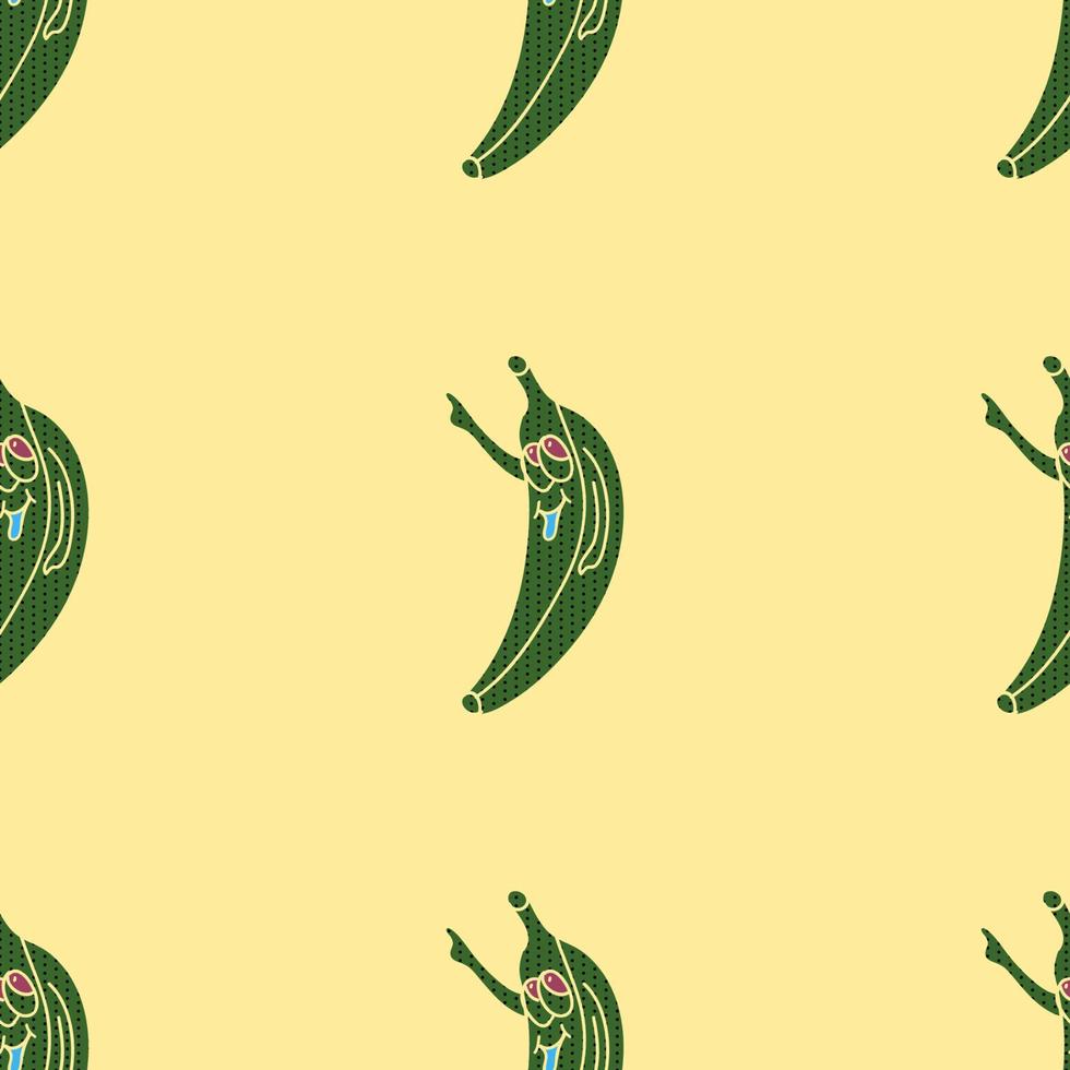 Cartoon cheerful crazy pop art banana pointer on the background vector