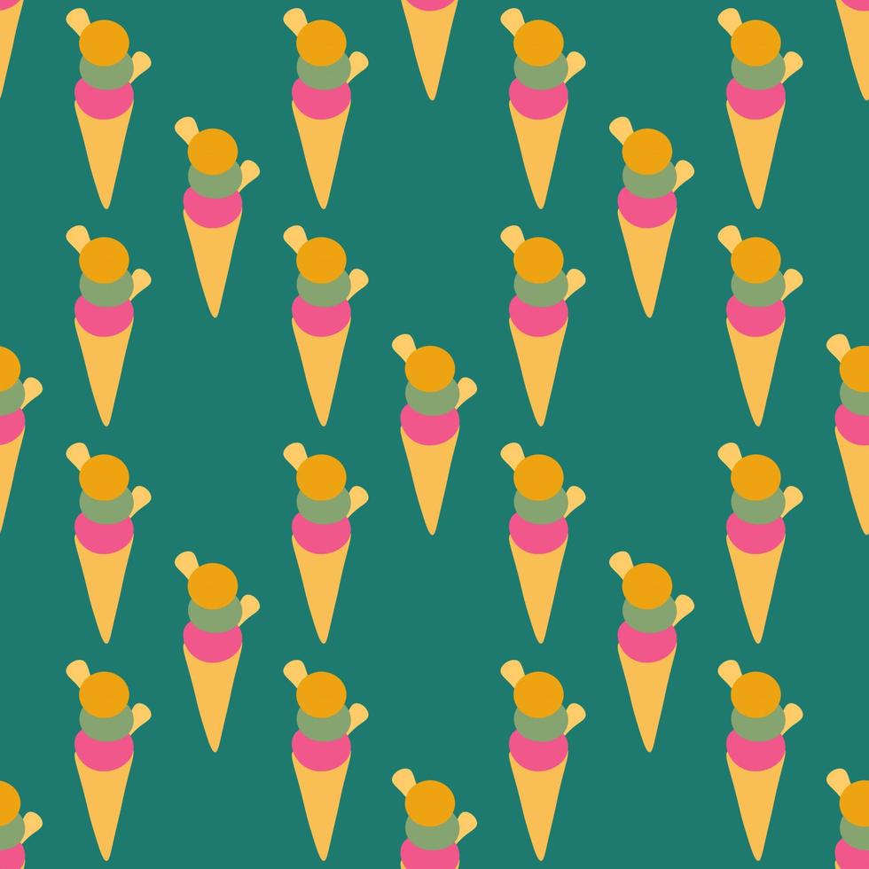 Ice cream seamless pattern. Summer background. vector