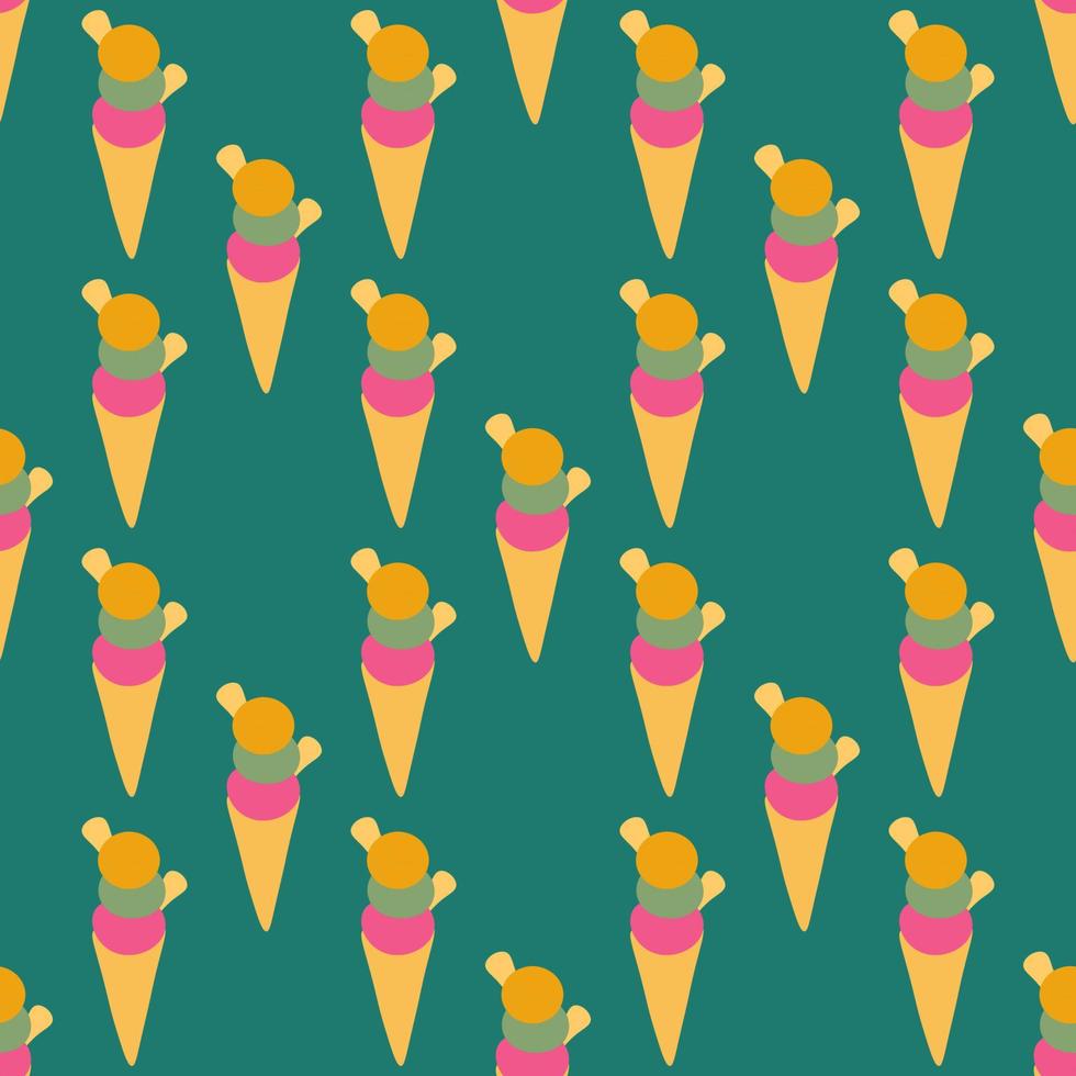 helado de patrones sin fisuras. fondo de verano. vector