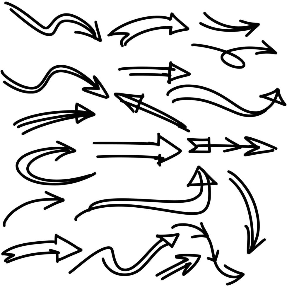 flechas del bosquejo del doodle vector