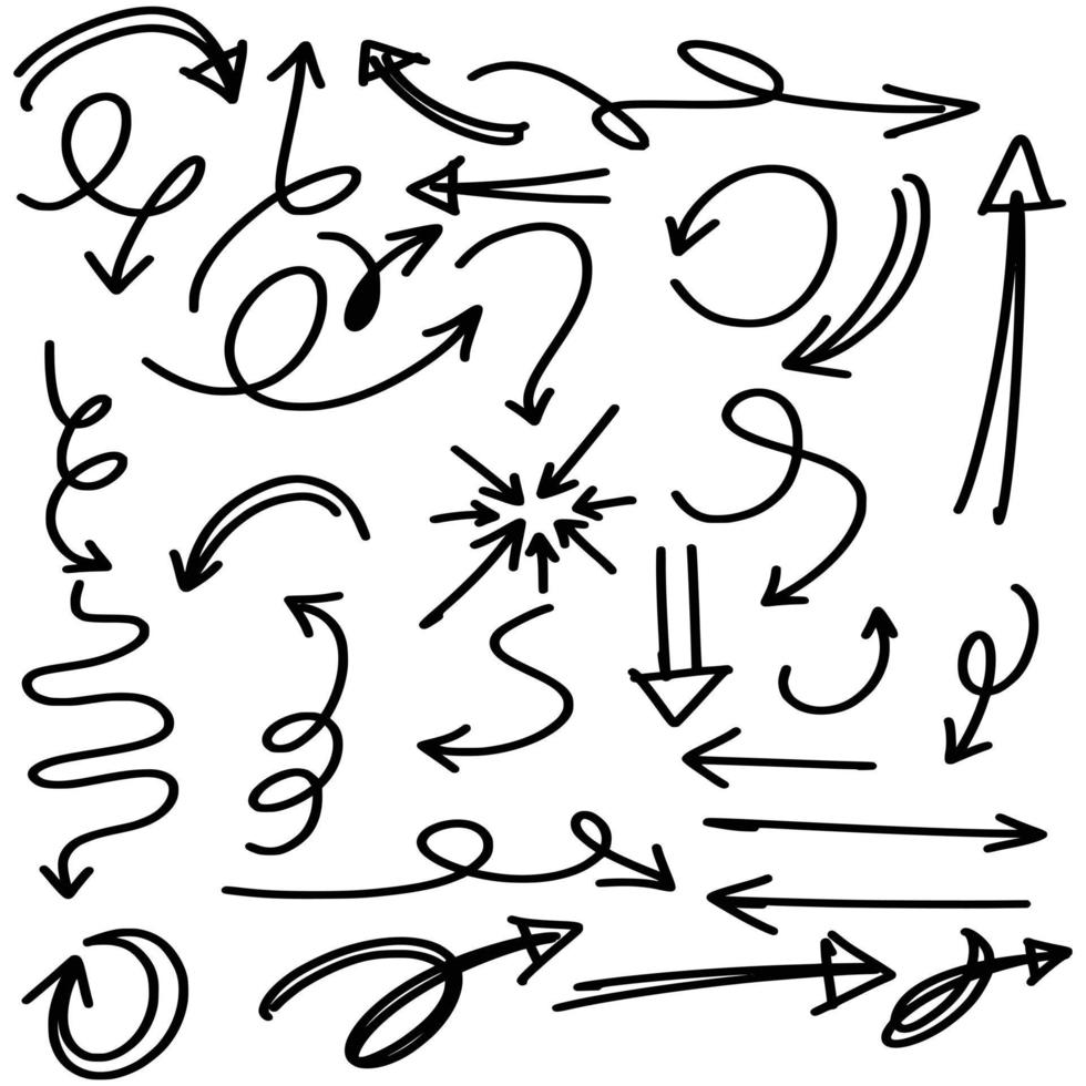 Doodle sketch arrows vector