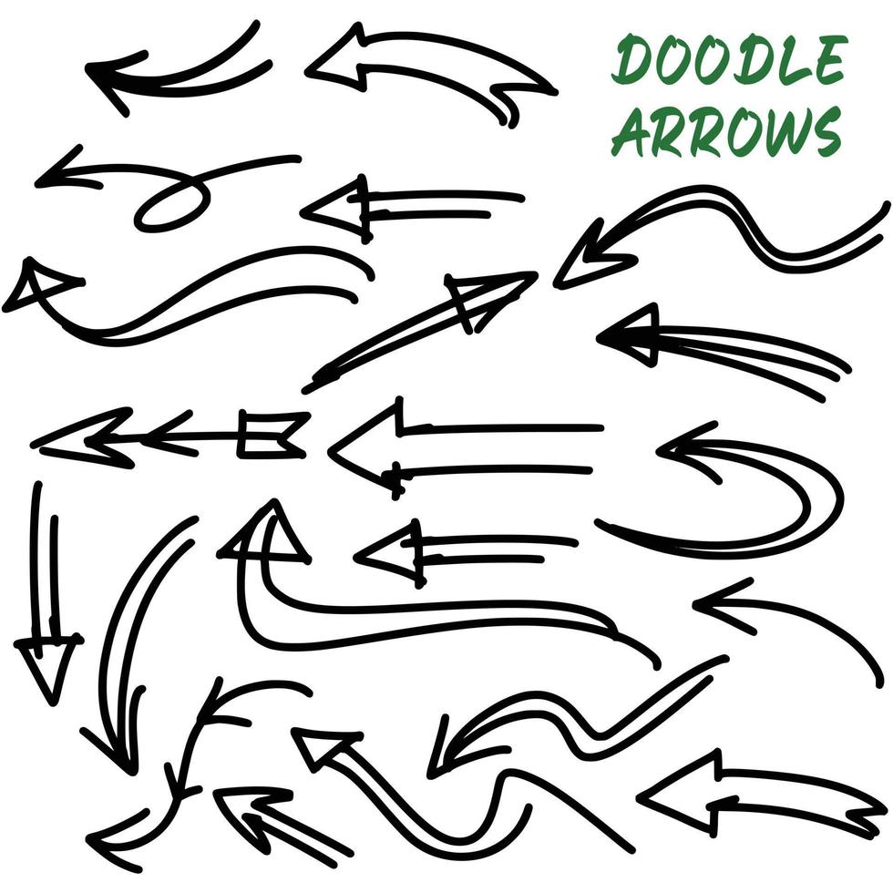 flechas del bosquejo del doodle vector