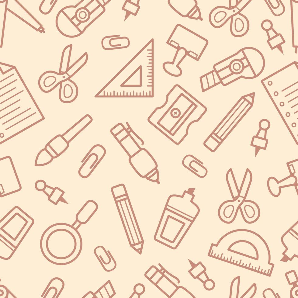 Simple Line School Supplies vector