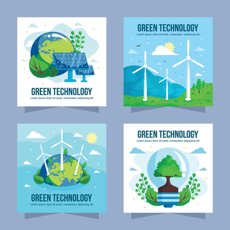 redes sociales de tecnología ecológica verde vector