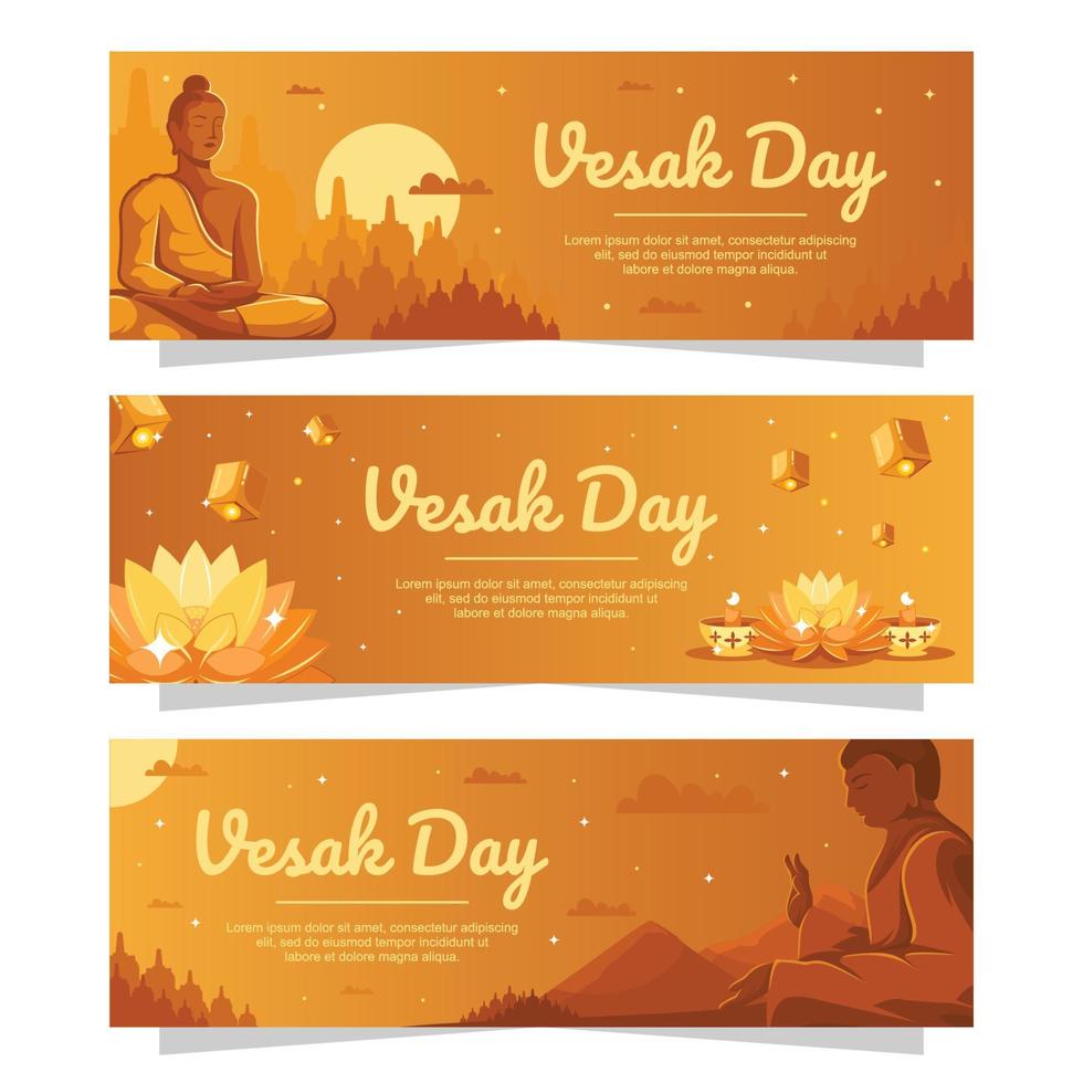 banner del día de vesak vector