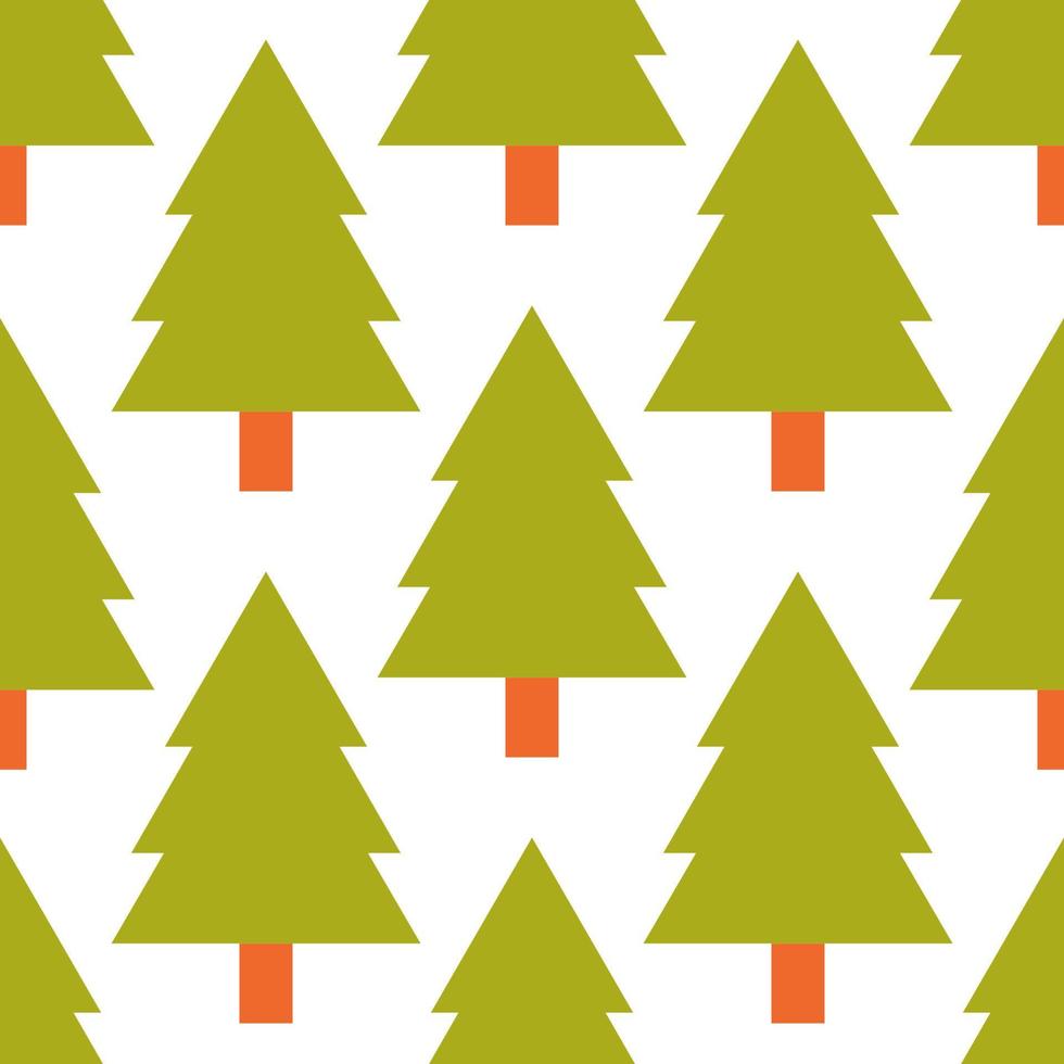 Spruce forest seamless pattern. Tree background. vector