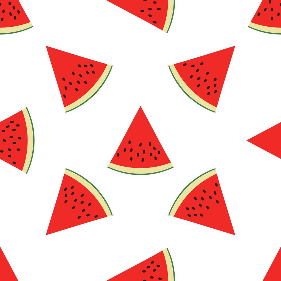 Watermelon slice seamless pattern. Fruit background. vector