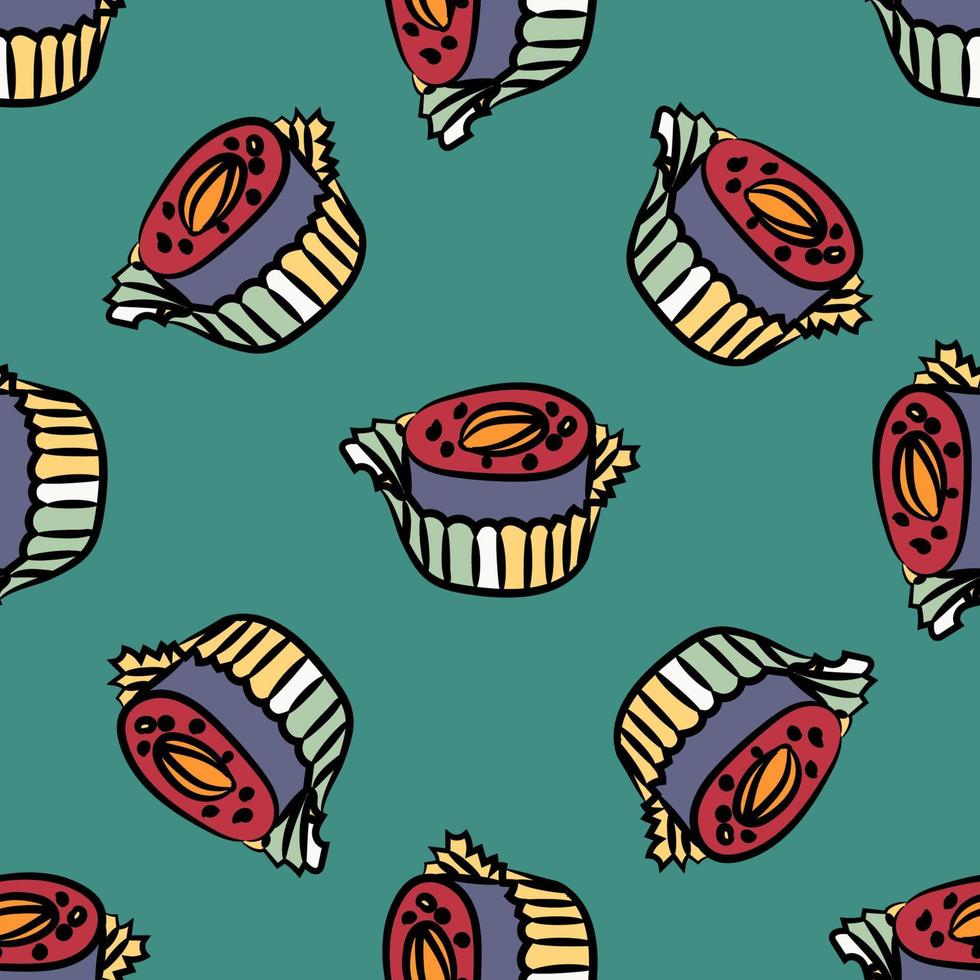 Candy seamless pattern. Endless comfit background. vector