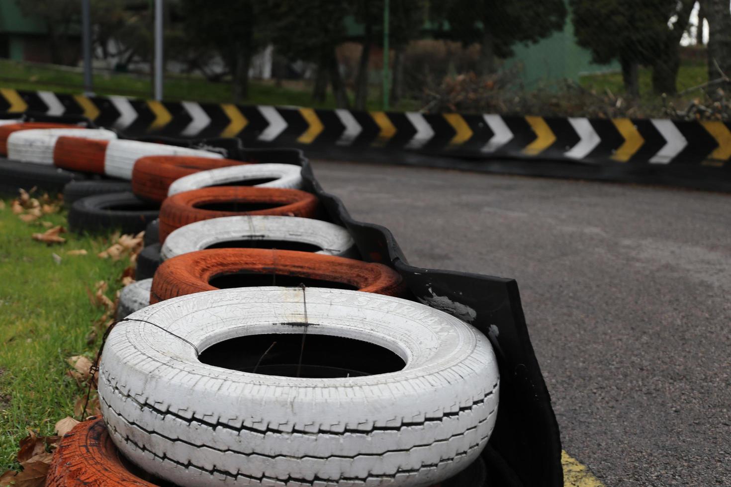 karting track area colorful tires fun adrenaline photo