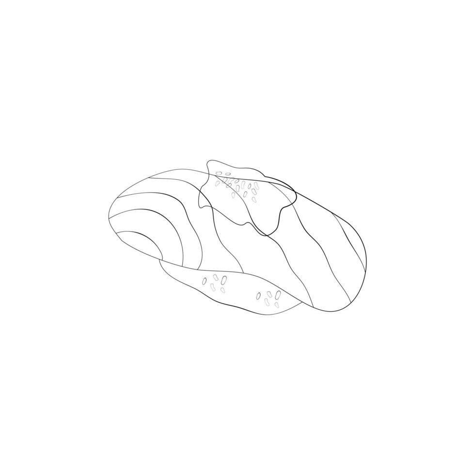 sushi black line drawing on a white background It's Japanese food vector