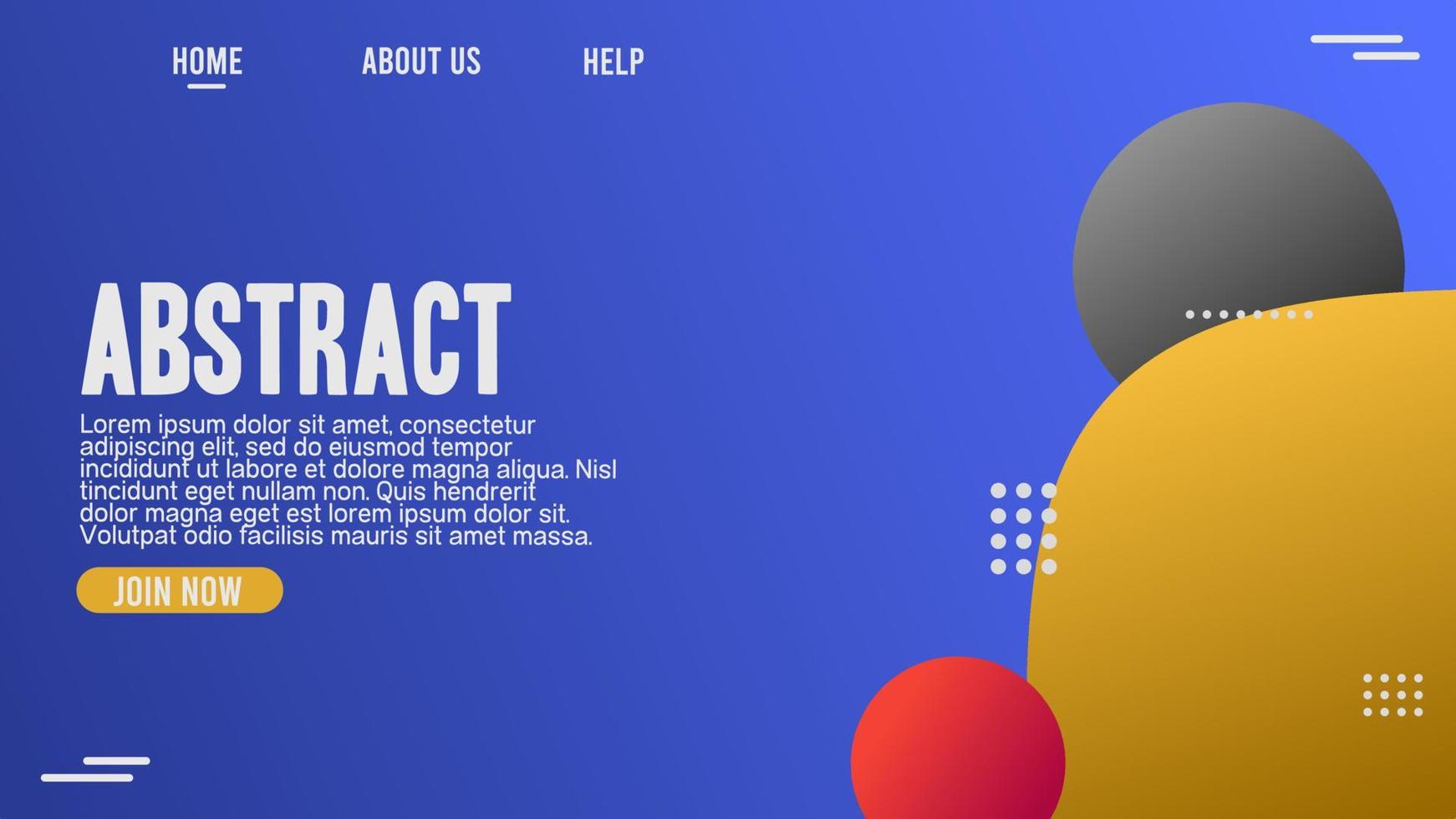 abstract landing page template vector
