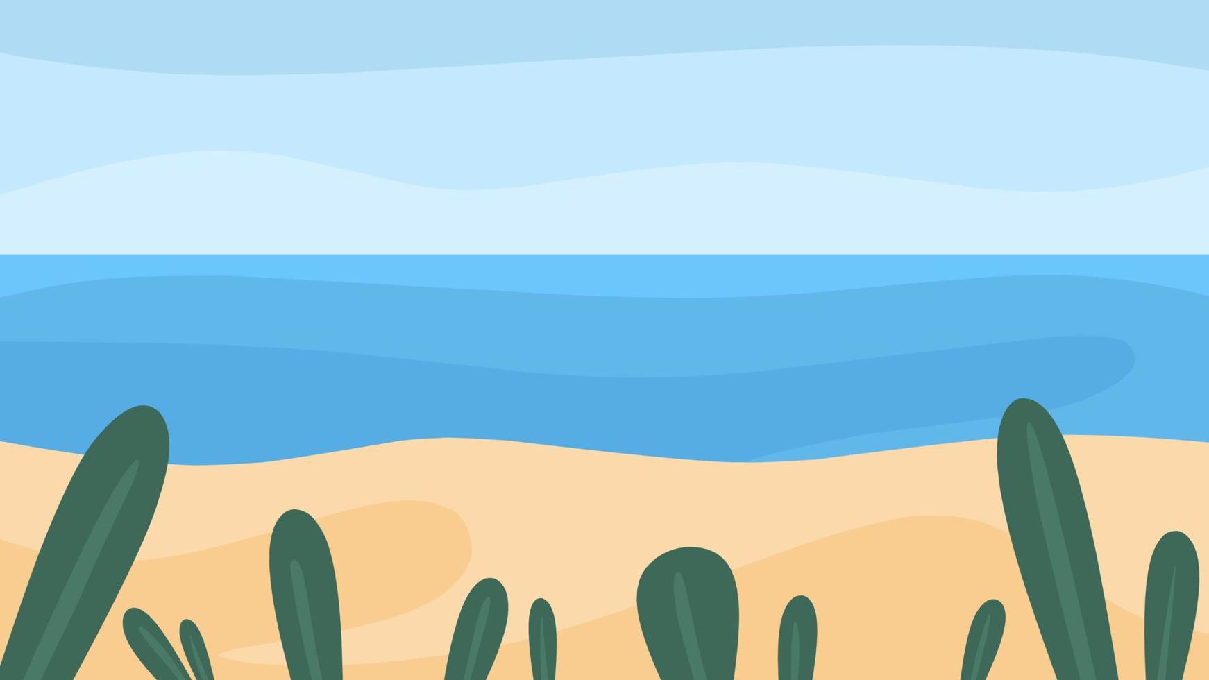 simple beach background vector