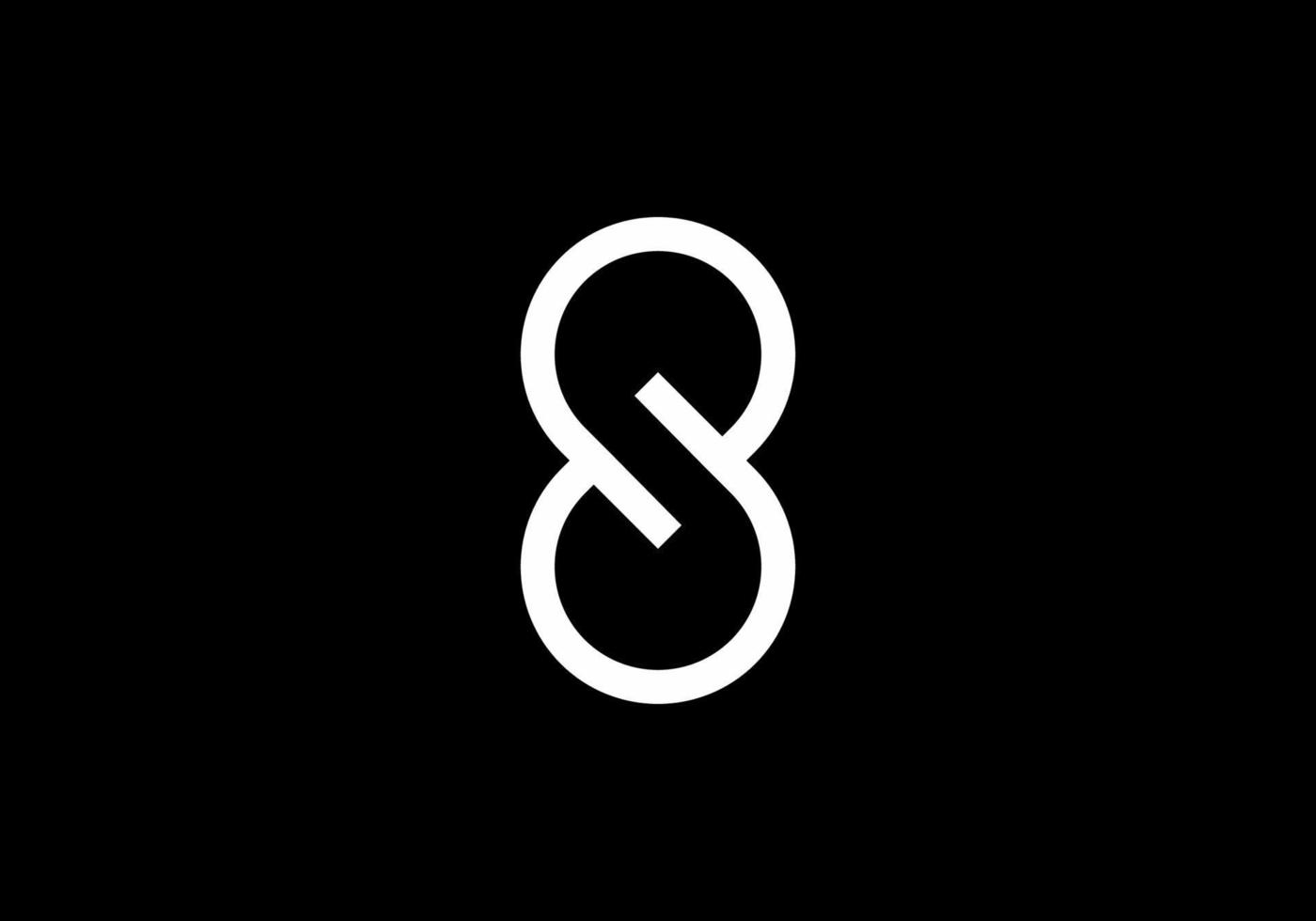 Monogram color of unique S initial letter vector