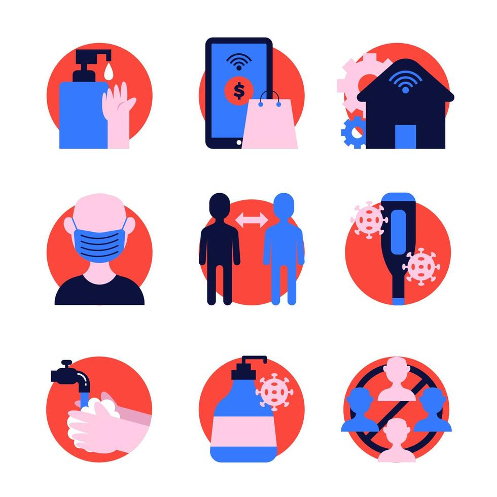 Set of New Normal Icons vector