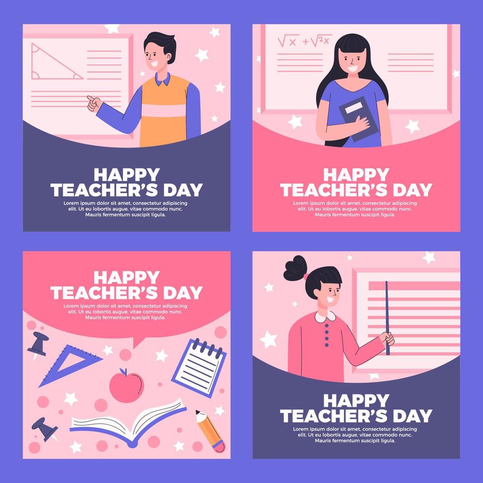 Social Media Story Post for National Teachers Day vector