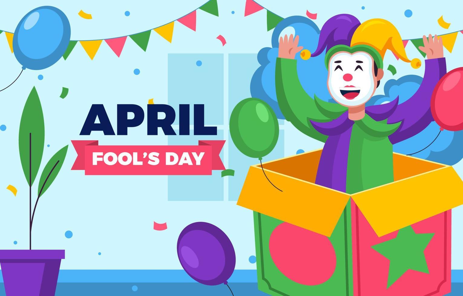 April Fool's Day Background Concept vector