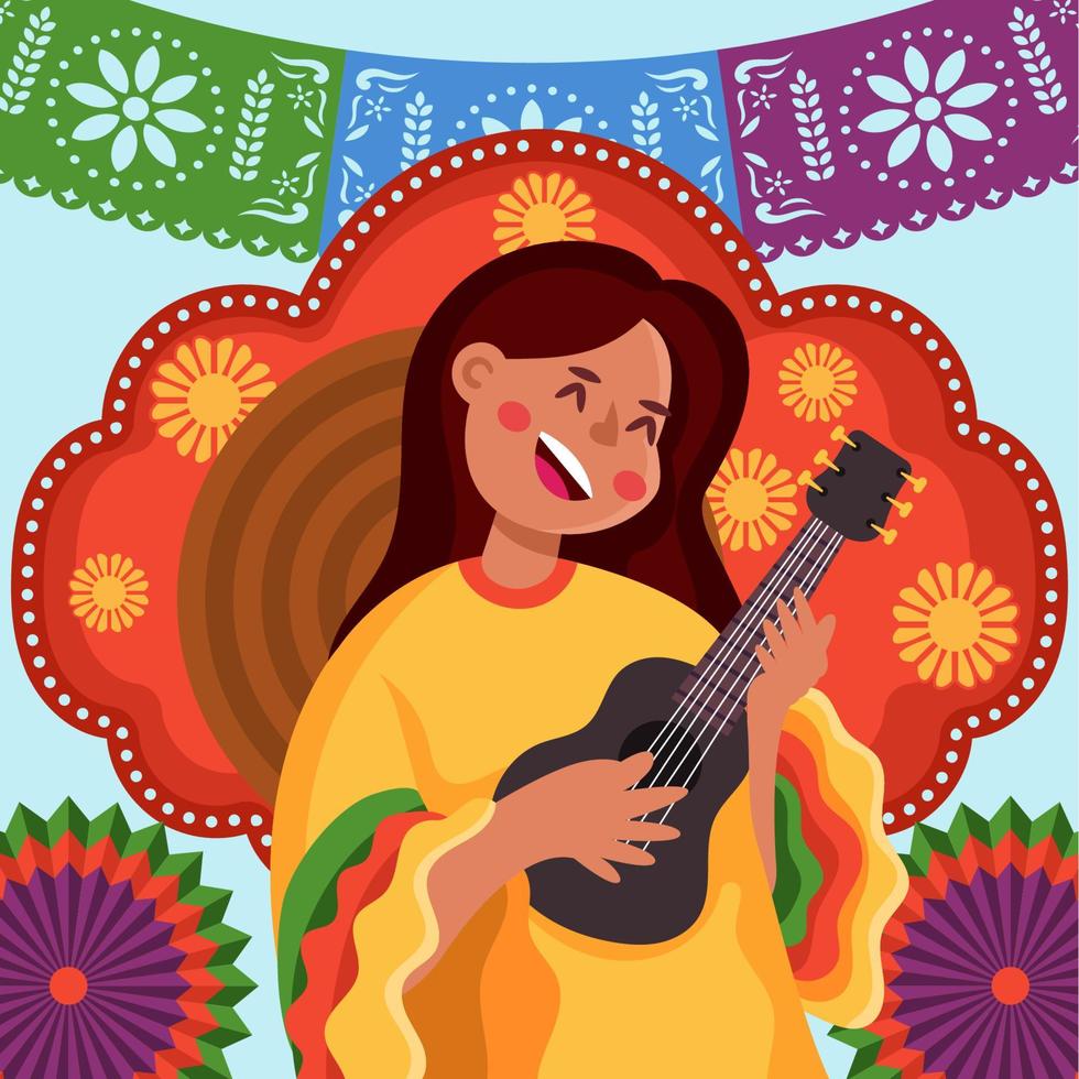 hermosas mujeres cantando en concepto de cinco de mayo vector