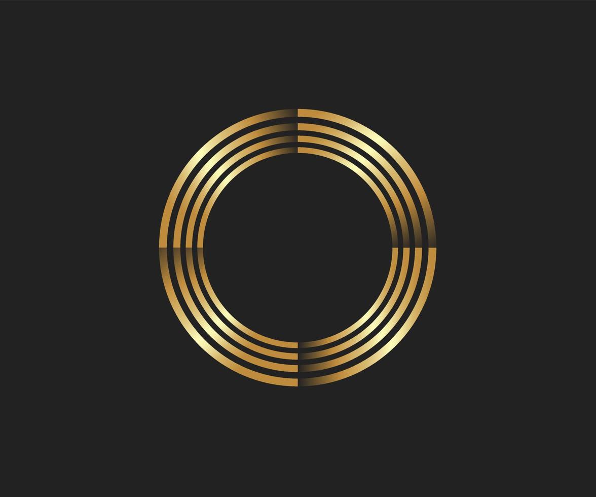 Golden line circle vector