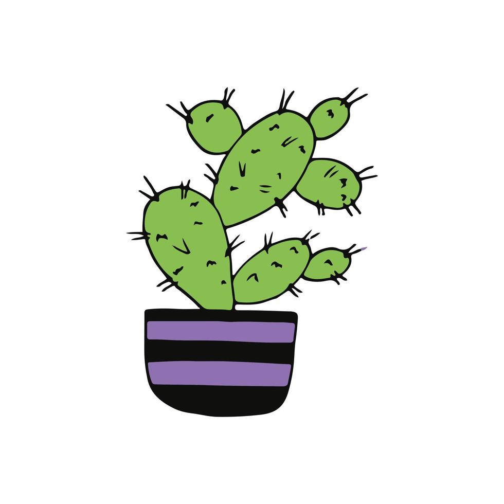 cactus in a pot icon hand drawn. vector, minimalism, scandinavian, doodle, cartoon. sticker plant flower succulent vector