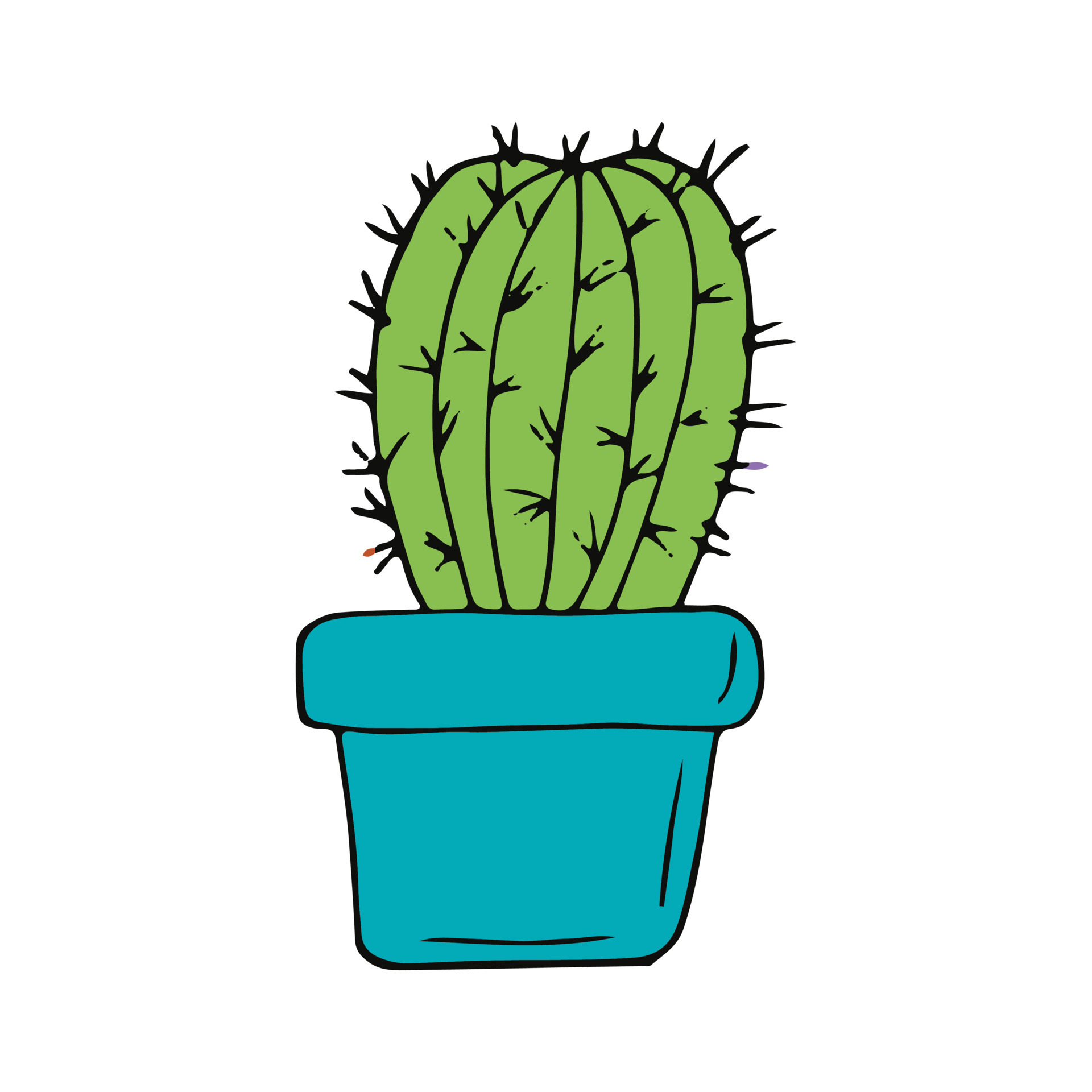 Image result for potted cactus drawing