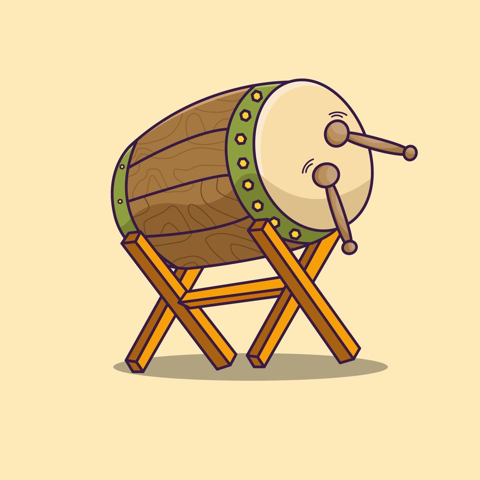 Bedug drum illustration for eid mubarak vector Premium Vector