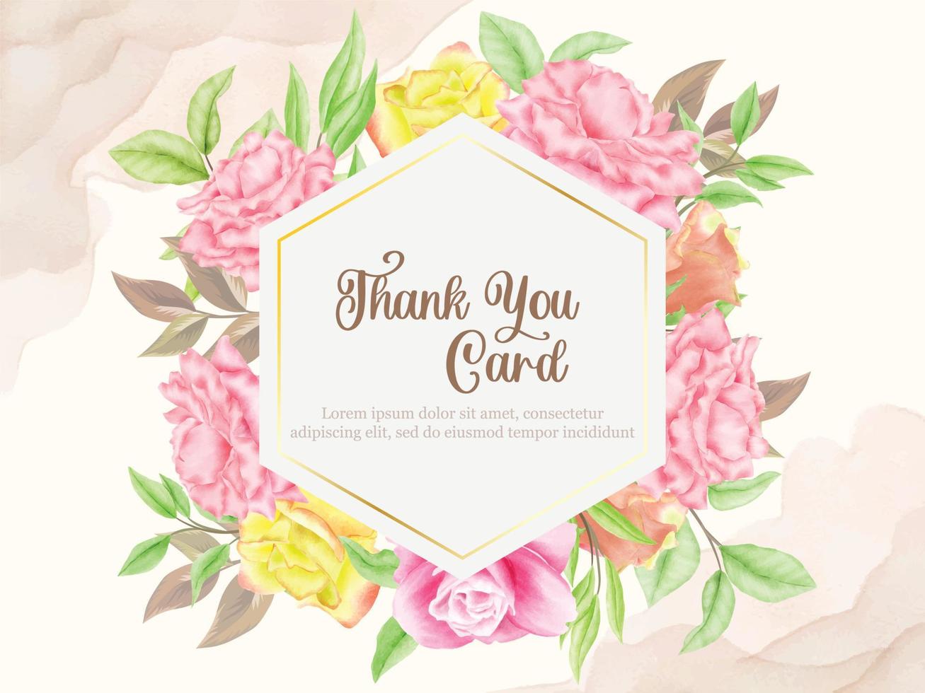 Thankyou Card Floral Vector Template 7403783 Vector Art at Vecteezy