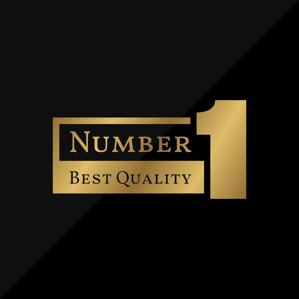 number 1 best quality luxury gold vector label design element