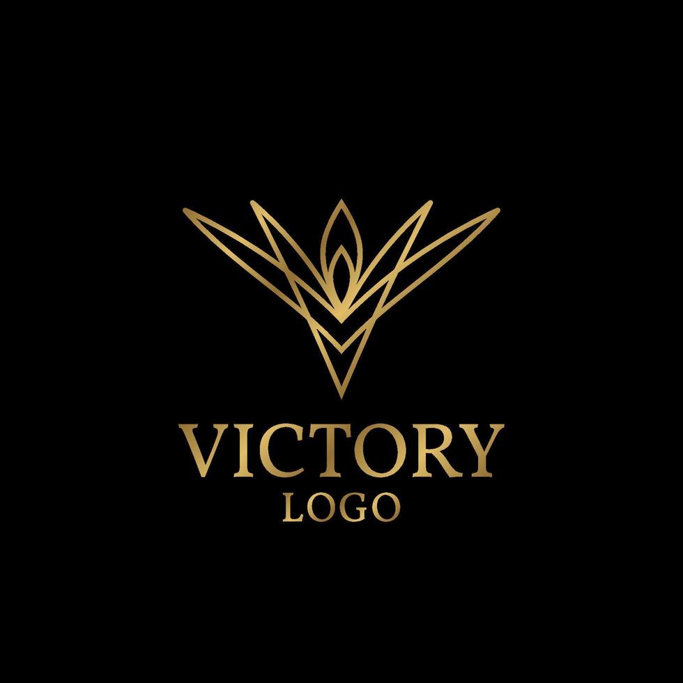 abstract victory luxurious vector logo design element
