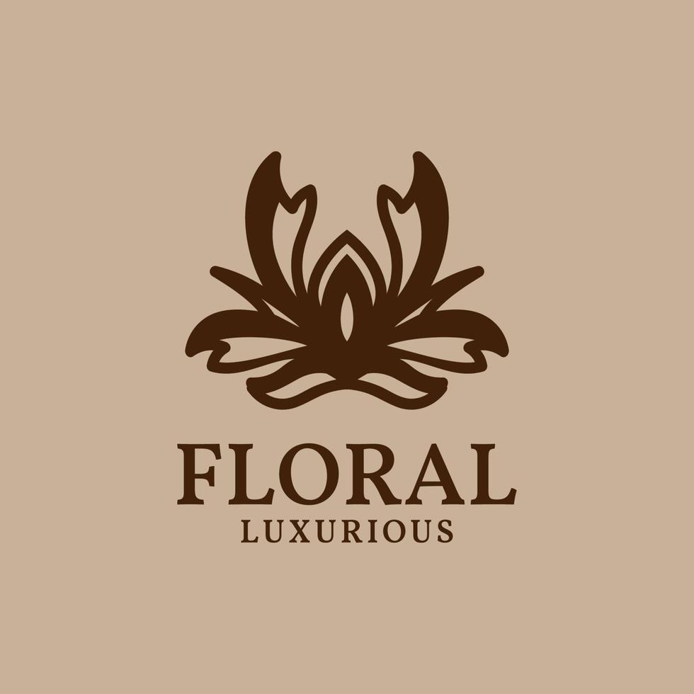 diseño de logotipo vectorial floral abstracto adecuado para marcas lujosas y antiguas vector