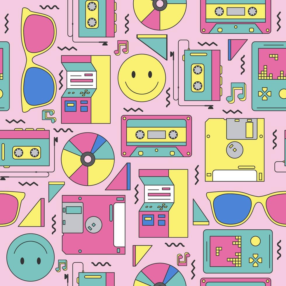 Retro 90s Seamless Background vector