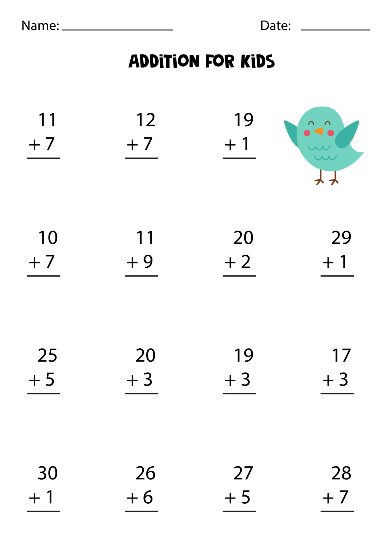 Plants math worksheets no regrouping