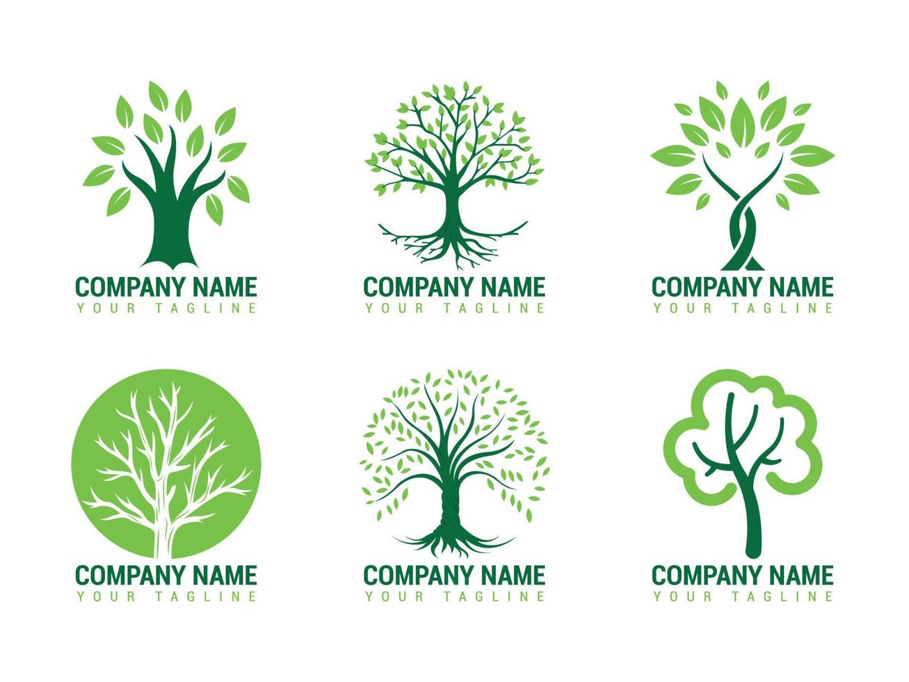 colección de logotipos de árboles vector