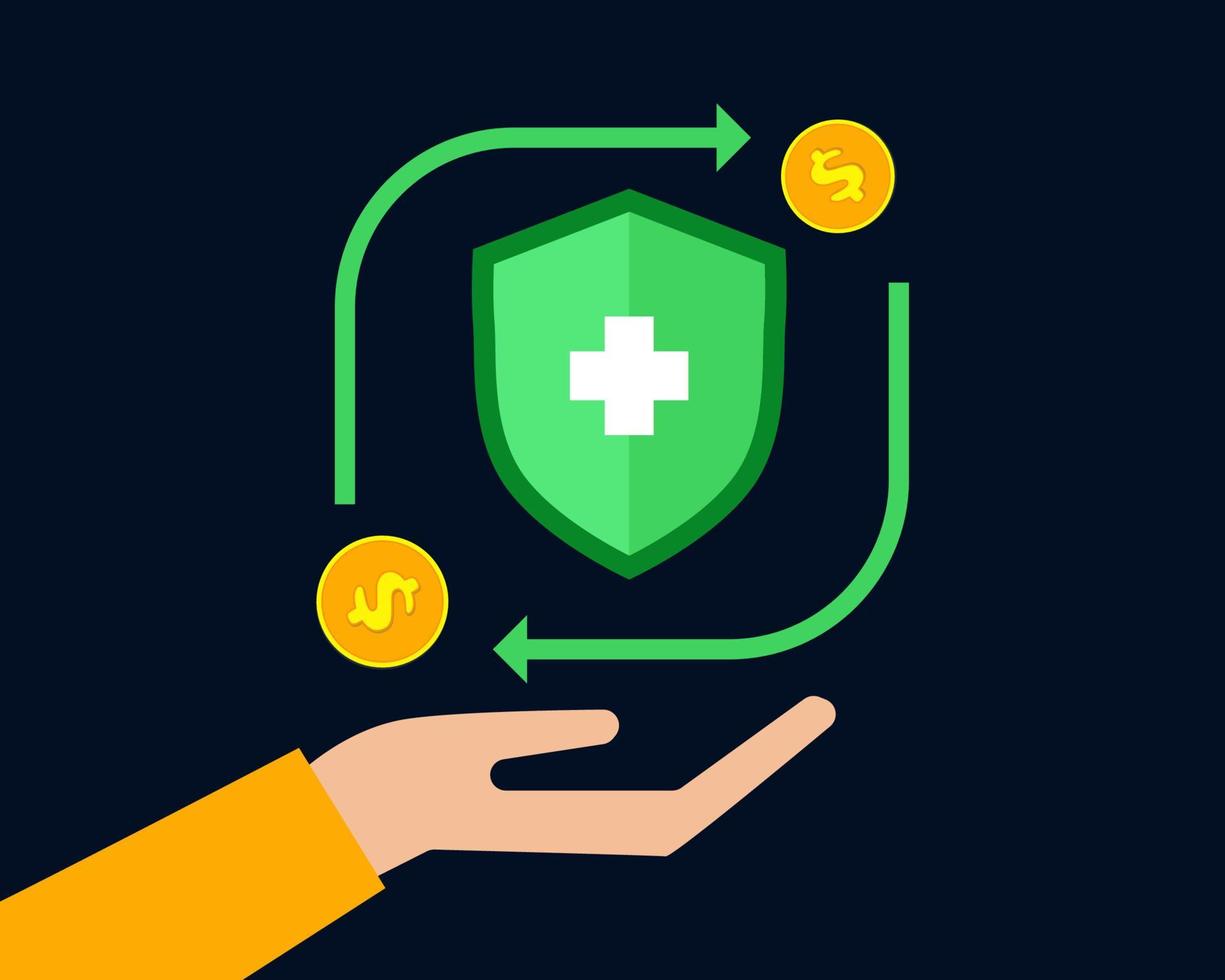 Health insurance concept. Cartoon vector style for your design.