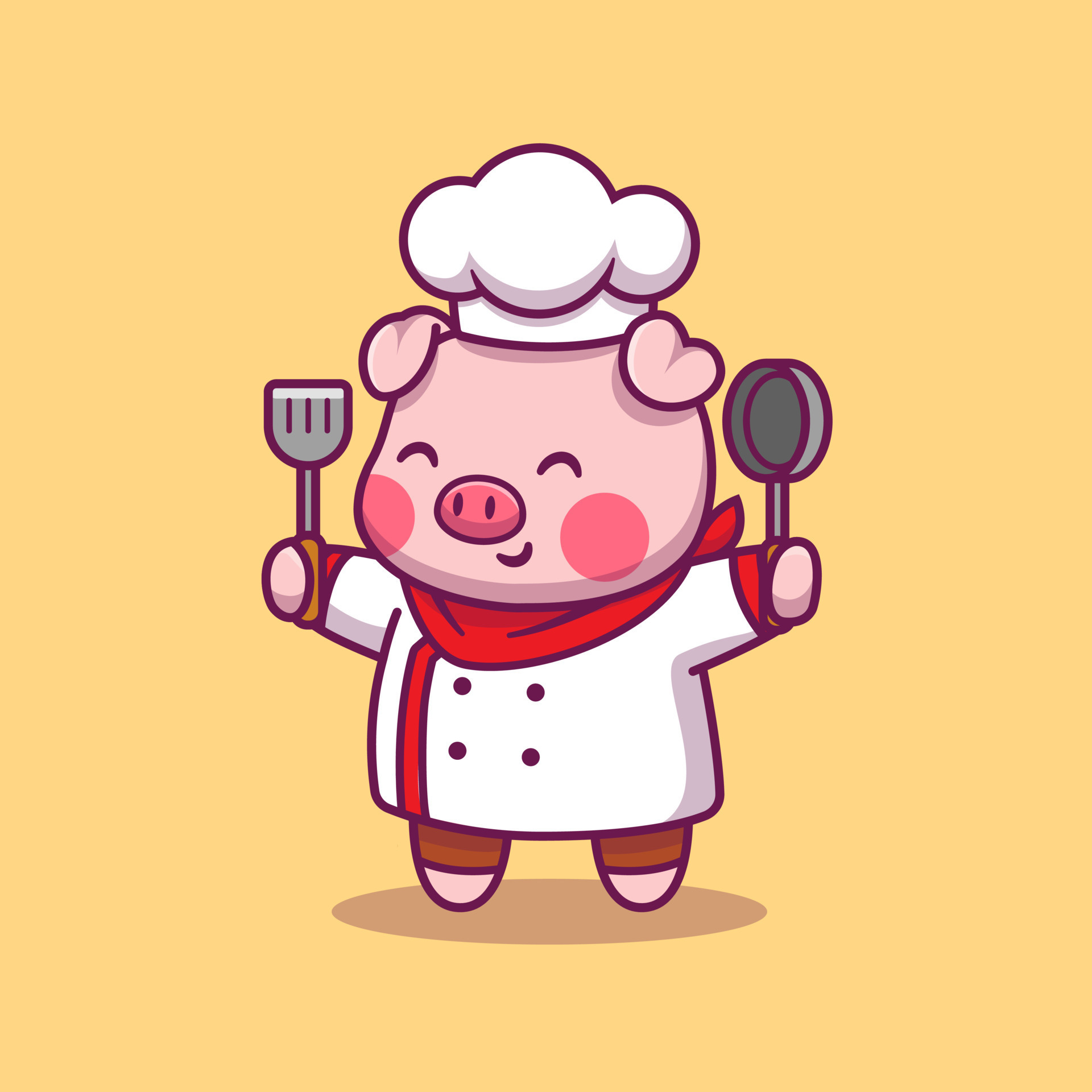 Premium Vector  Cute piggy illustration.