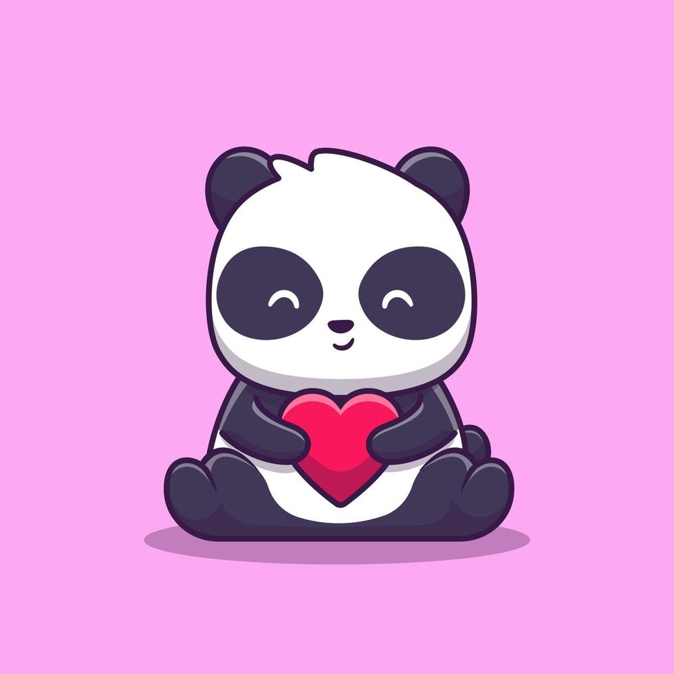 Cute Panda Holding Love Cartoon Vector Icon Illustration. Animal Love Icon  Concept Isolated Premium Vector. Flat Cartoon Style 7404200 Vector Art at  Vecteezy