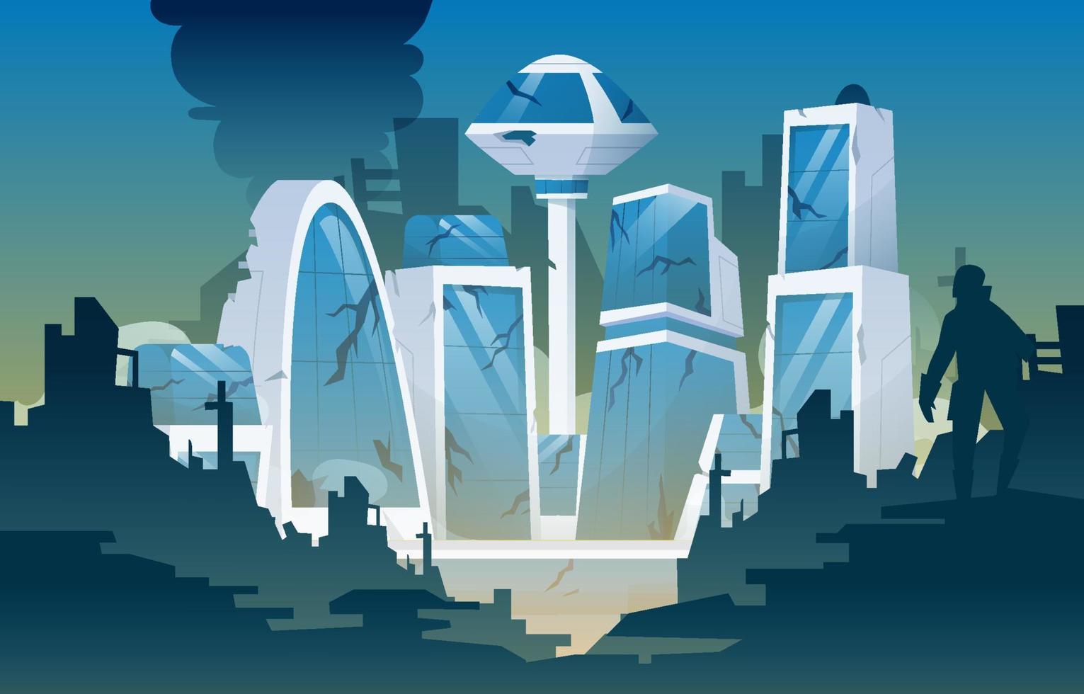 Dystopia Future City vector